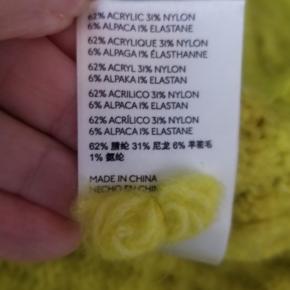 ANTHROPOLOGIE Bia Mock Neck Tunic Sweater Yellow Extra Small - Picture 8 of 8